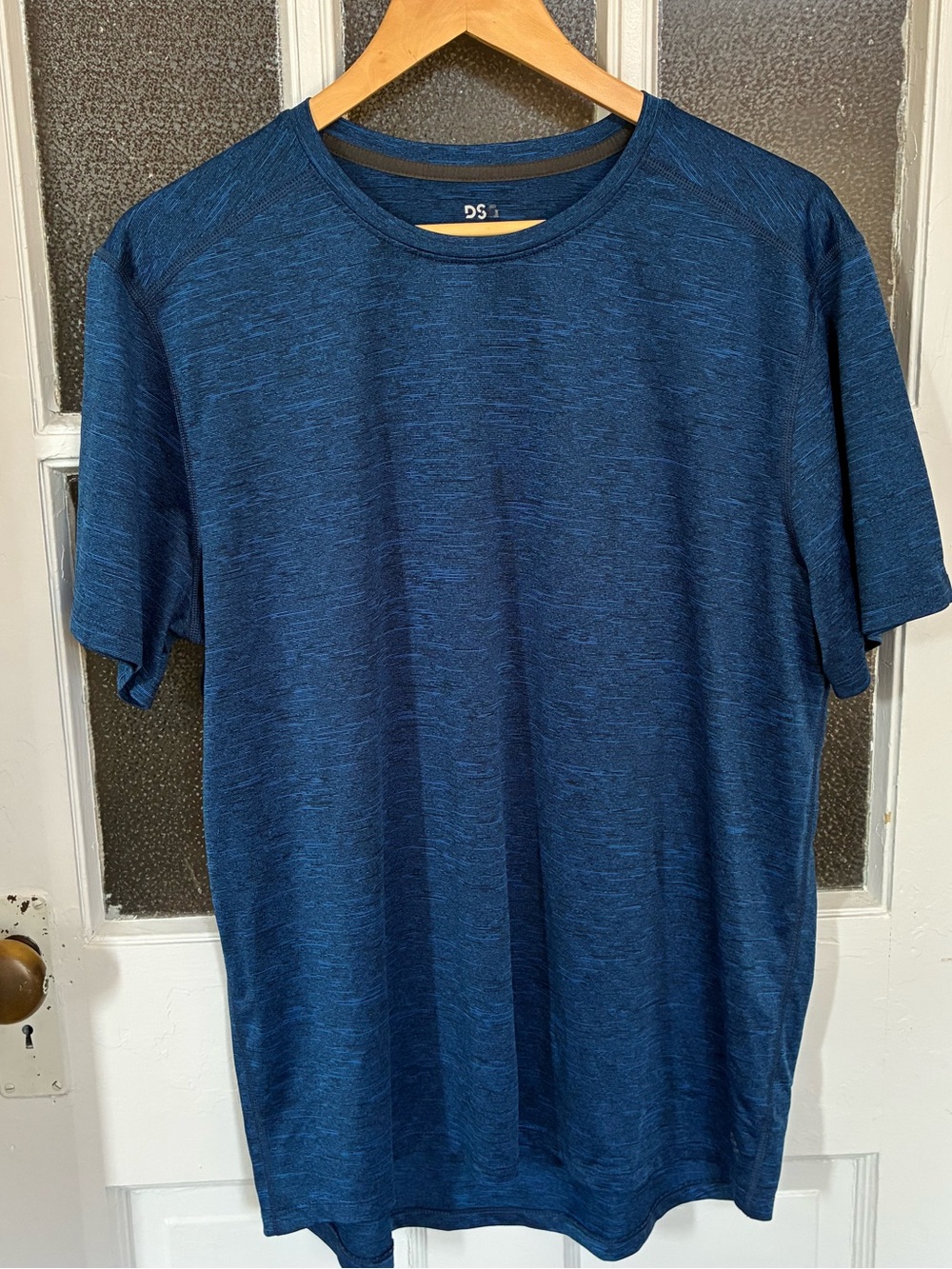 DSG Men’s Blue Heather Short Sleeve Performance Athletic T-Shirt